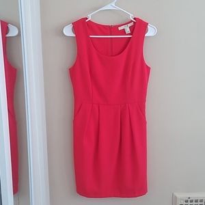 Coral red sheath dress